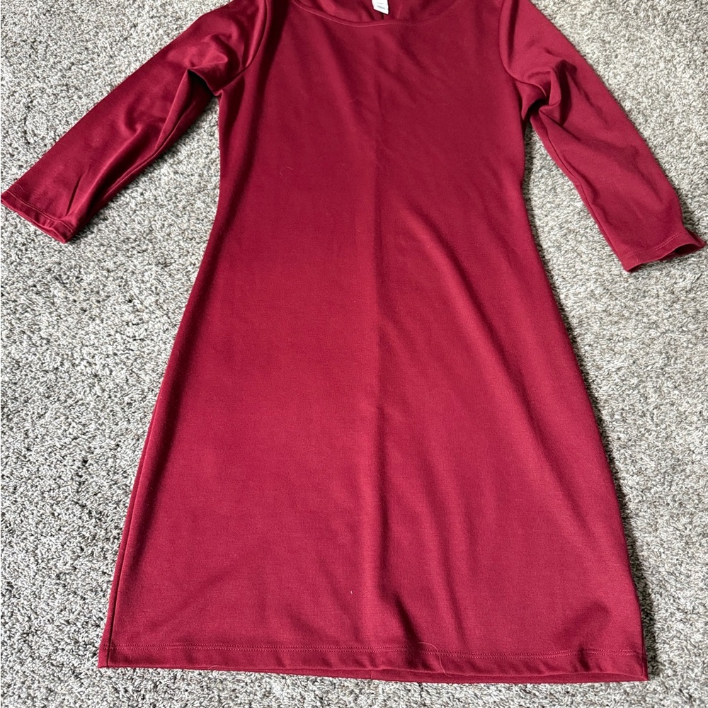 Old Navy Maroon Long Sleeve Dress